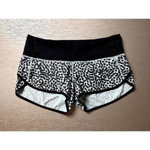 Lululemon Run Times Short 2.5" ACE SPOT Tranquil Blue Polka Dot Black Size 6 EUC